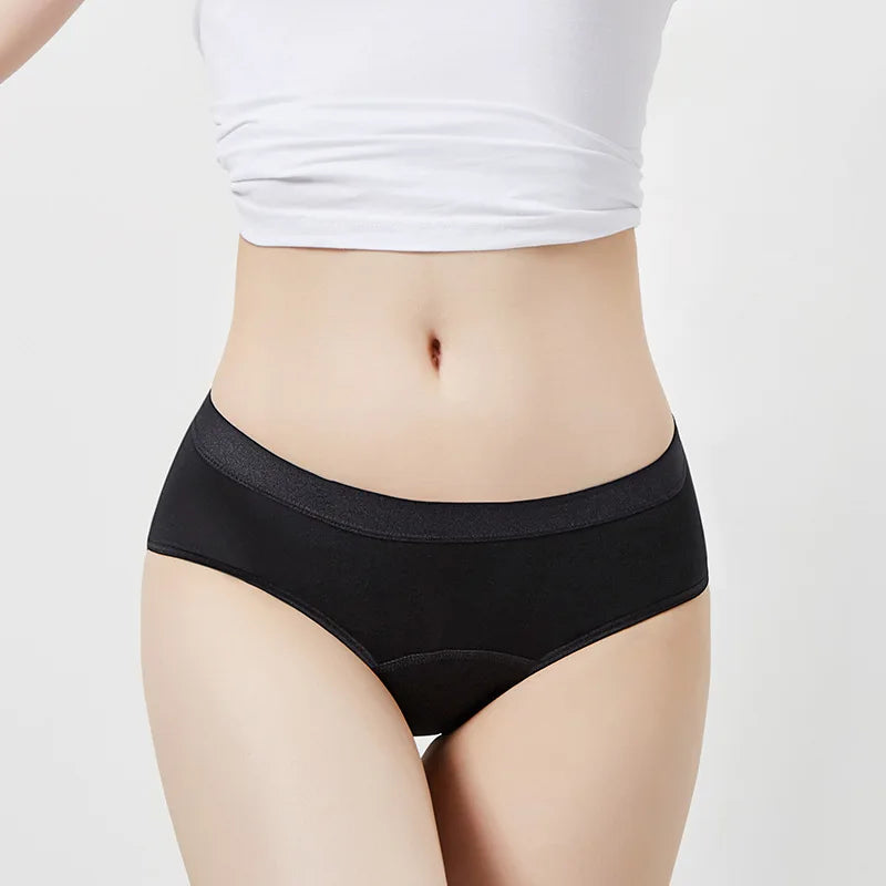 3 Pcs Menstrual Briefs For Women Period Cycle Underwear Viscose Bamboo Cotton Panties 4-Layer Absorbent Leakproof Lady Lingerie